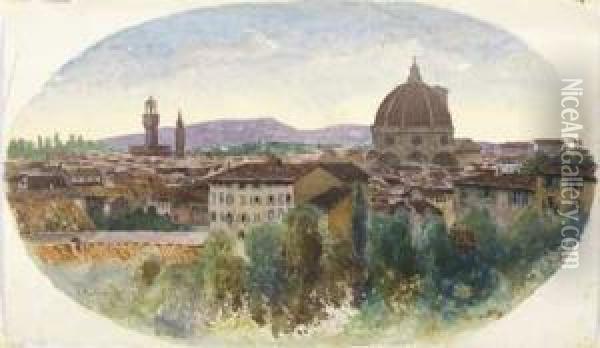 Veduta Di Firenze Oil Painting - Alfons Hollaender