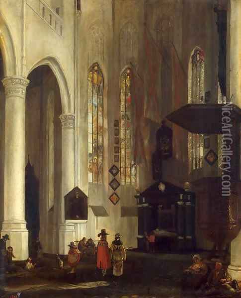 Old Church in Delft Oil Painting - Emanuel de Witte