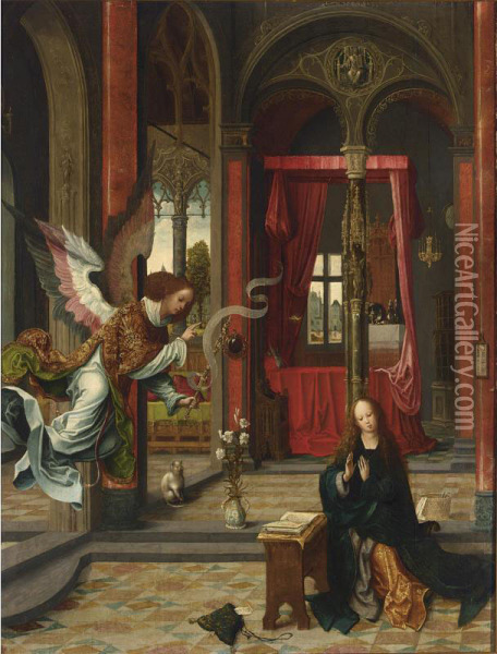 The Annunciation Oil Painting - Jan de Beer
