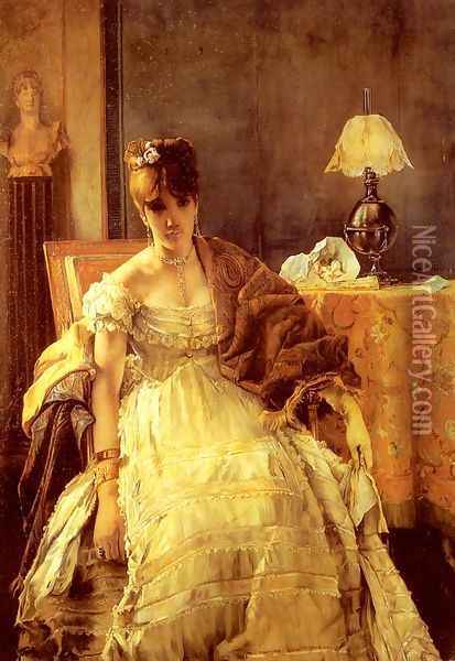 Lovelorn Oil Painting - Alfred Stevens