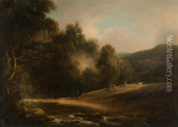 Landscape With A Copse Of Trees Oil Painting - Thomas Gainsborough