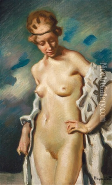 Frauenakt Oil Painting - Hugo von Habermann the Elder