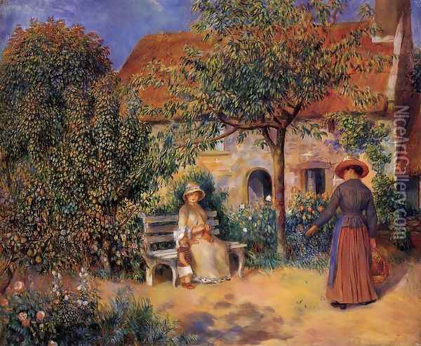 Garden Scene In Brittany Oil Painting - Pierre Auguste Renoir