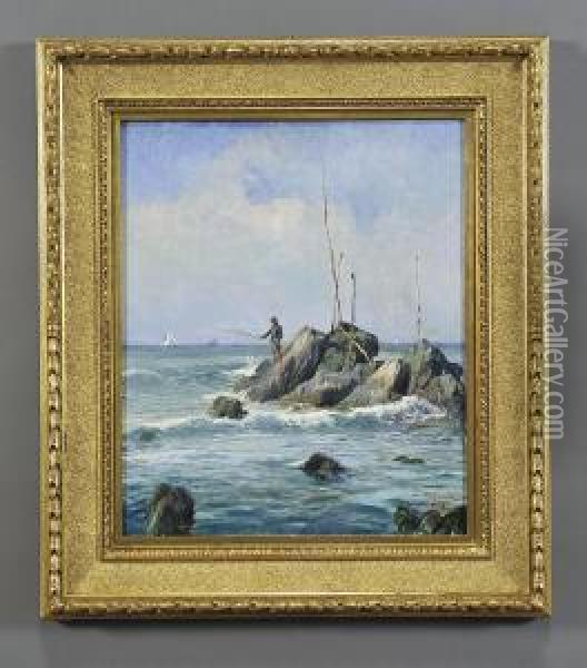 Pescatore A Sturla Oil Painting - Alfredo Vaccari