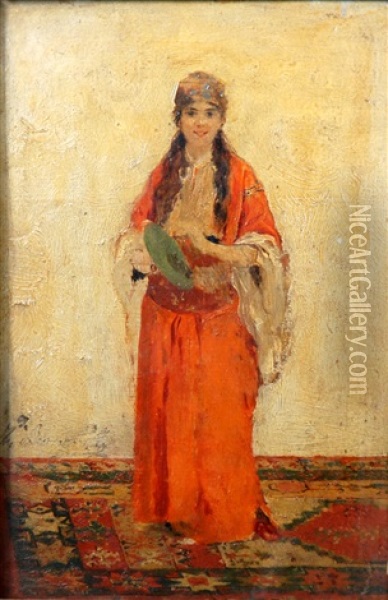 Baiadera Oil Painting - Ferdinando Brambilla