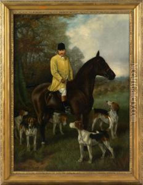 Portrait Of A Gentleman On Horseback Oil Painting - George Veal
