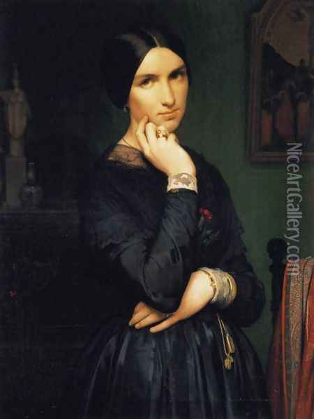 Portrait of Madame Flandrin 1846 Oil Painting - Jean Hippolyte Flandrin