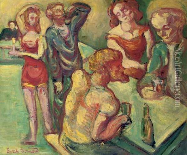 Au Cabaret Oil Painting - Emile Bernard