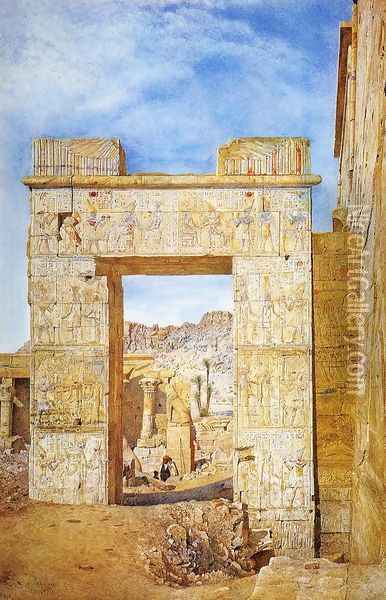 The Gateway of Philadelphus, Philae Oil Painting - Henry Roderick Newman
