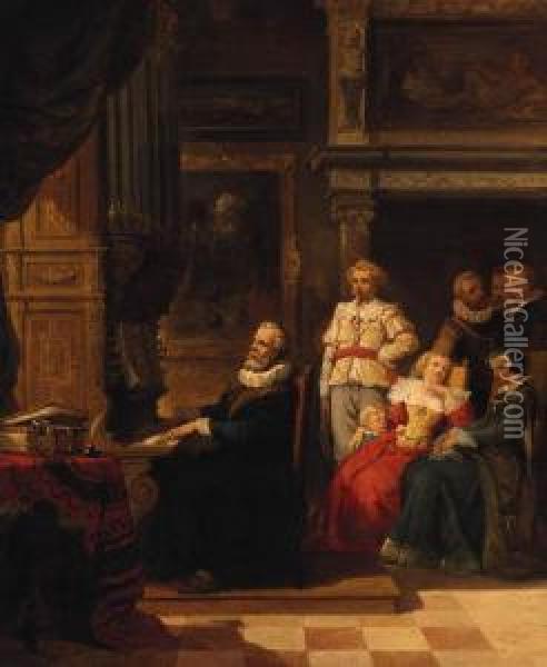 The Recital Oil Painting - Hendrik Frans Schaefels