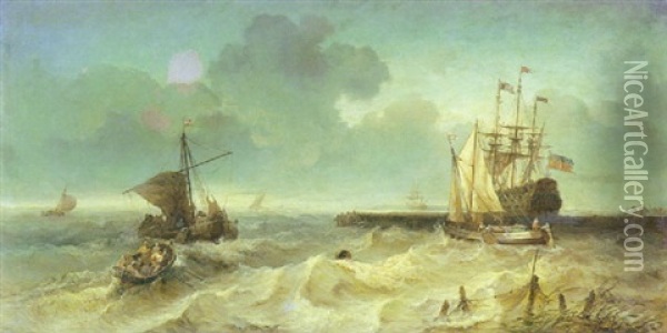 Marine Hollandaise Oil Painting - Jules Achille Noel