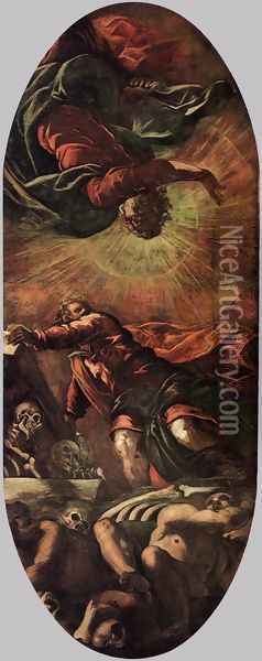 The Vision of Ezekiel Oil Painting - Jacopo Tintoretto (Robusti)