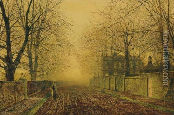 Under The Beeches Oil Painting - John Atkinson Grimshaw