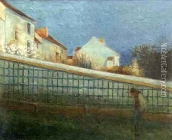 Au Jardin, Le Soir, Paysage Parisien De Vaugirard Oil Painting - Henri Gabriel Ibels