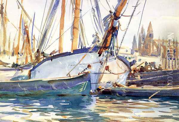 Shipping, Majorca Oil Painting - John Singer Sargent
