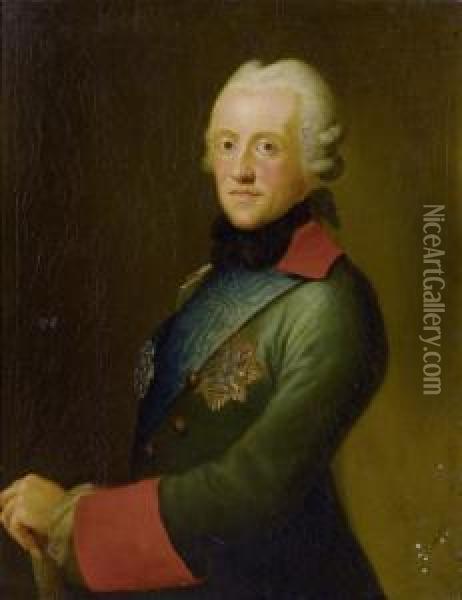 Portrait Of Karl (carl Christian
 Joseph)duke Of Saxony And Duke Of Kurland (1733 - 1813). Oil Painting - Anton Graff
