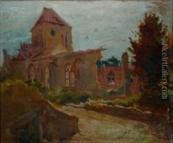 Eglise A Sermaize Oil Painting - Arthur Midy