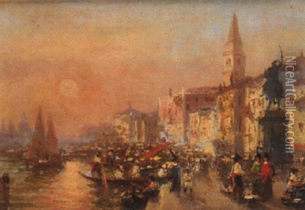 Le Rialto A Venise Oil Painting - Joaquin Miro
