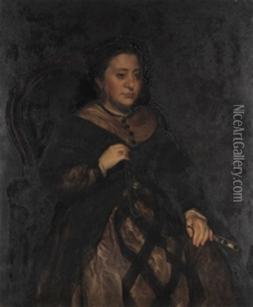 Retrato De Dama Oil Painting - Ricardo de Villodas de la Torre