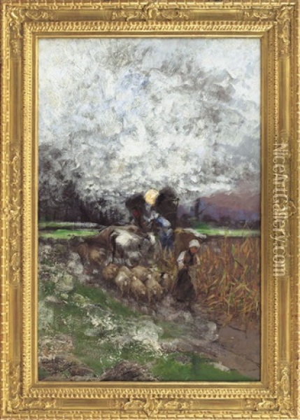 Temporale Oil Painting - Mose di Giosue Bianchi