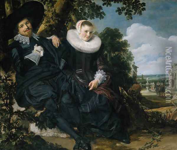 Married Couple in a Garden c. 1622 Oil Painting - Frans Hals
